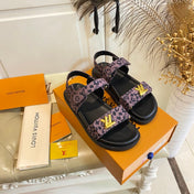 LV 26S SANDALS IN DARK PURPLE CANVAS