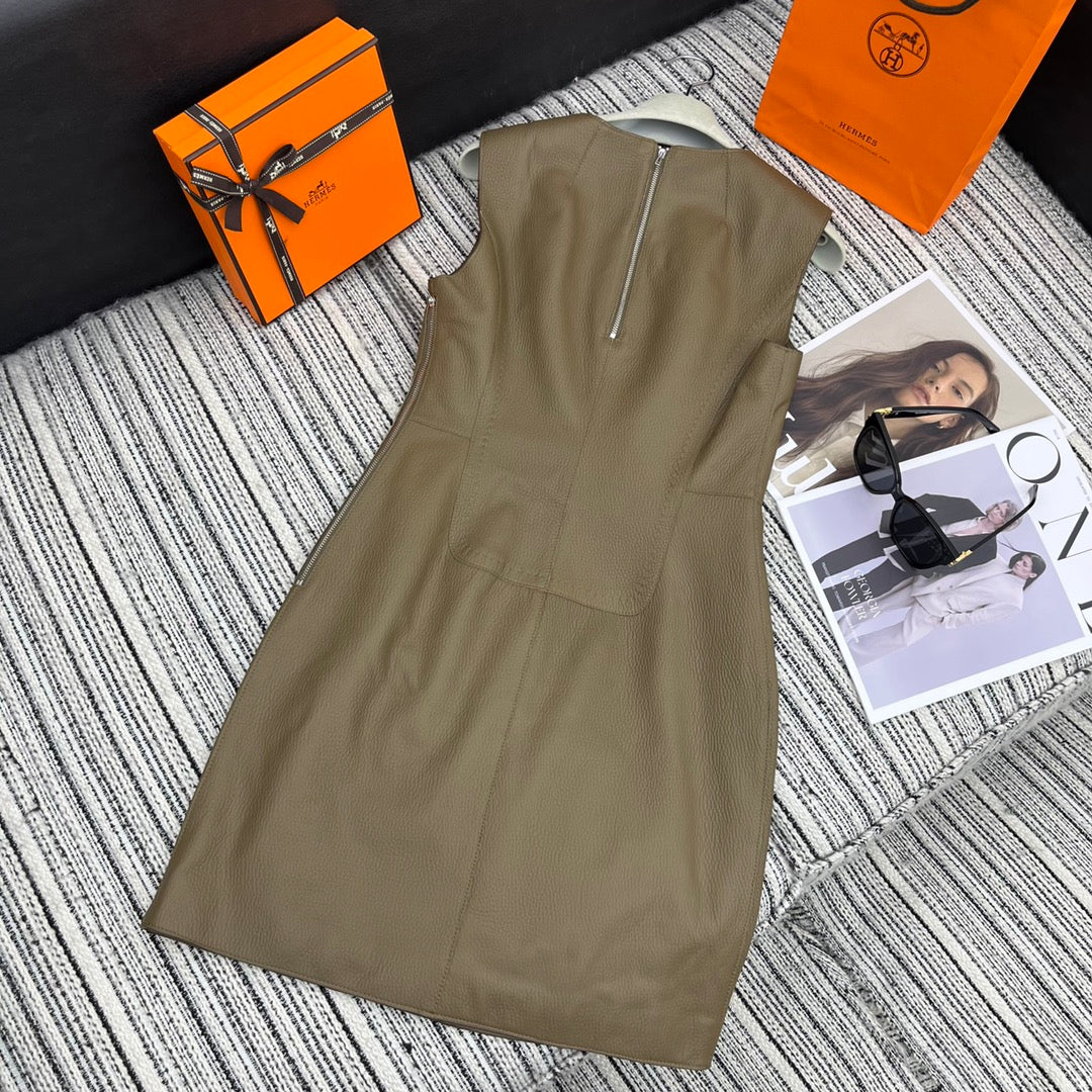 HERMES 25S ROUND-NECK VEST DRESS 255