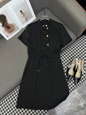 ROUND-NECK SHORT-SLEEVE DRESS 253297