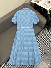 LV DRESS PLEATED HEM 25IN POLYESTER 266634