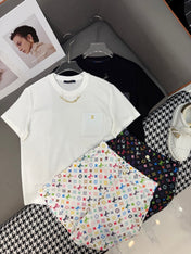 LV NEW T-SHIRT AND SHORTS SET WITH GOLD HARDWARE DETAILS