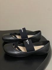 DIOR STRETCH BALLET FLATS 25S IN BLACK LAMBSKIN