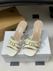 DIOR 26S HIGH HEEL SANDALS 80 MM IN WHITE CALFSKIN