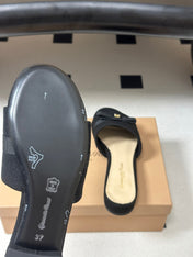 GIANVITO ROSSI 26S SLIDES IN BLACK FABRIC