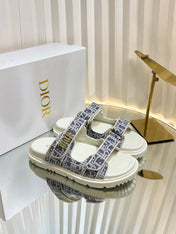 DIORACT SLIDES 25MM IN GRAY TWEED