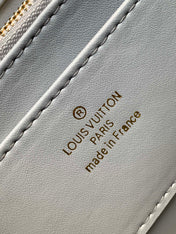 LV 25S GO-14 MM 23 IN LAVENDER GRAY QUILTED LAMBSKIN GOLD HARDWRE