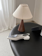 CHANEL 26S SLINGBACK FLAT IN BLACK AND WHITE CALFSKIN