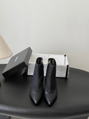 CHANEL 26S ANKLE BOOTS IN BLACK LAMBKIN