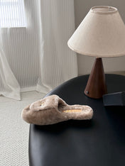 CHANEL 26S MULES IN BEIGE SHEARLING LINING
