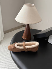 CHANEL 26S MARY JANE FLATS IN LIGHT BROWN SUEDE AND SHEARLING