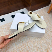 YSL 26S THONG SANDALS IN OFF-WHITE CALFSKIN