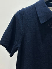 MIUMIU 26S SHORT-SLEEVE KNIT POLO SHIRT 1548