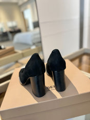 BURBERRY 26S HIGH HEELS 95 MM IN BLACK SUEDE