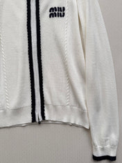 MIUMIU 26S ZIP-UP KNIT CARDIGAN 1592