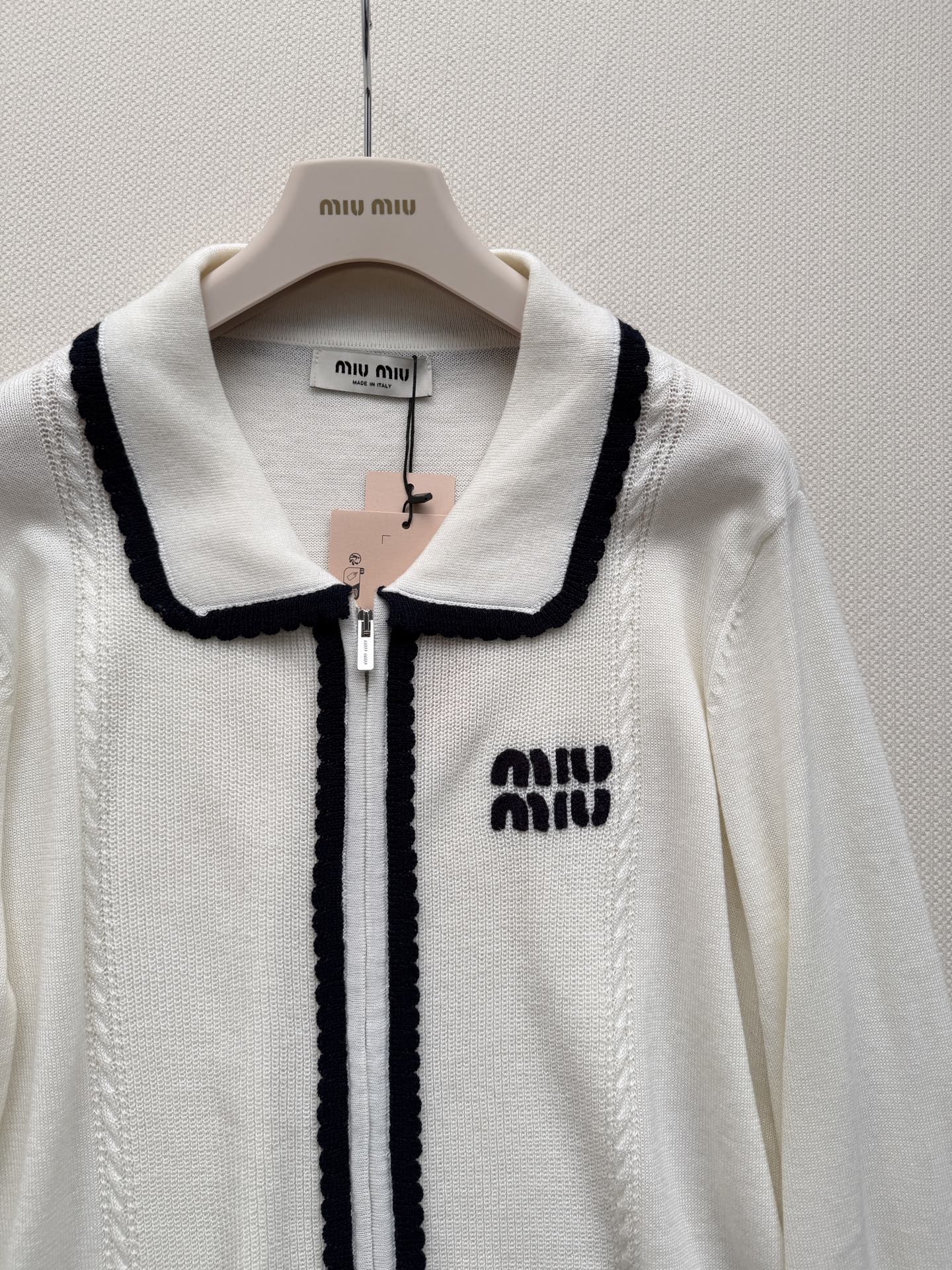 MIUMIU 26S ZIP-UP KNIT CARDIGAN 1592