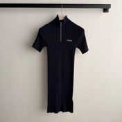MIUMIU 26S HALF-ZIP RIBBED KNIT DRESS 1544