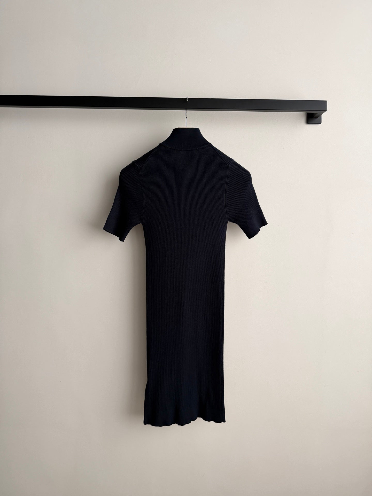 MIUMIU 26S HALF-ZIP RIBBED KNIT DRESS 1544