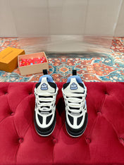 LV SKATE SNEAKER IN WHITE MIX BLACK AND SKY BLUE CALFSKIN