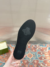 GUCCI 26S SCREENER SNEAKER IN BLACK LEATHER AND SUEDE