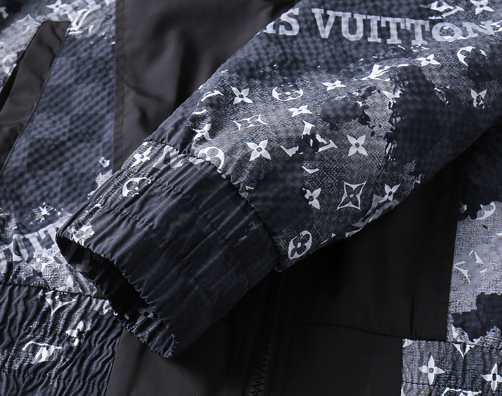 LV BLACK MIX NAVY BLUE MONOGRAM AND DAMIER JACKET 239054