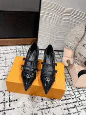 HIGH HEEL 4 CM PUMP IN BLACK CALFSKIN