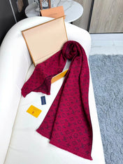 SCARF 180 CM IN HIBISCUS RED CLASSIC MONOGRAM CASHMERE 396438