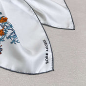 HERMES 26S PATTERNED SCARF 90 IN SILK AND CASHMERE 502224