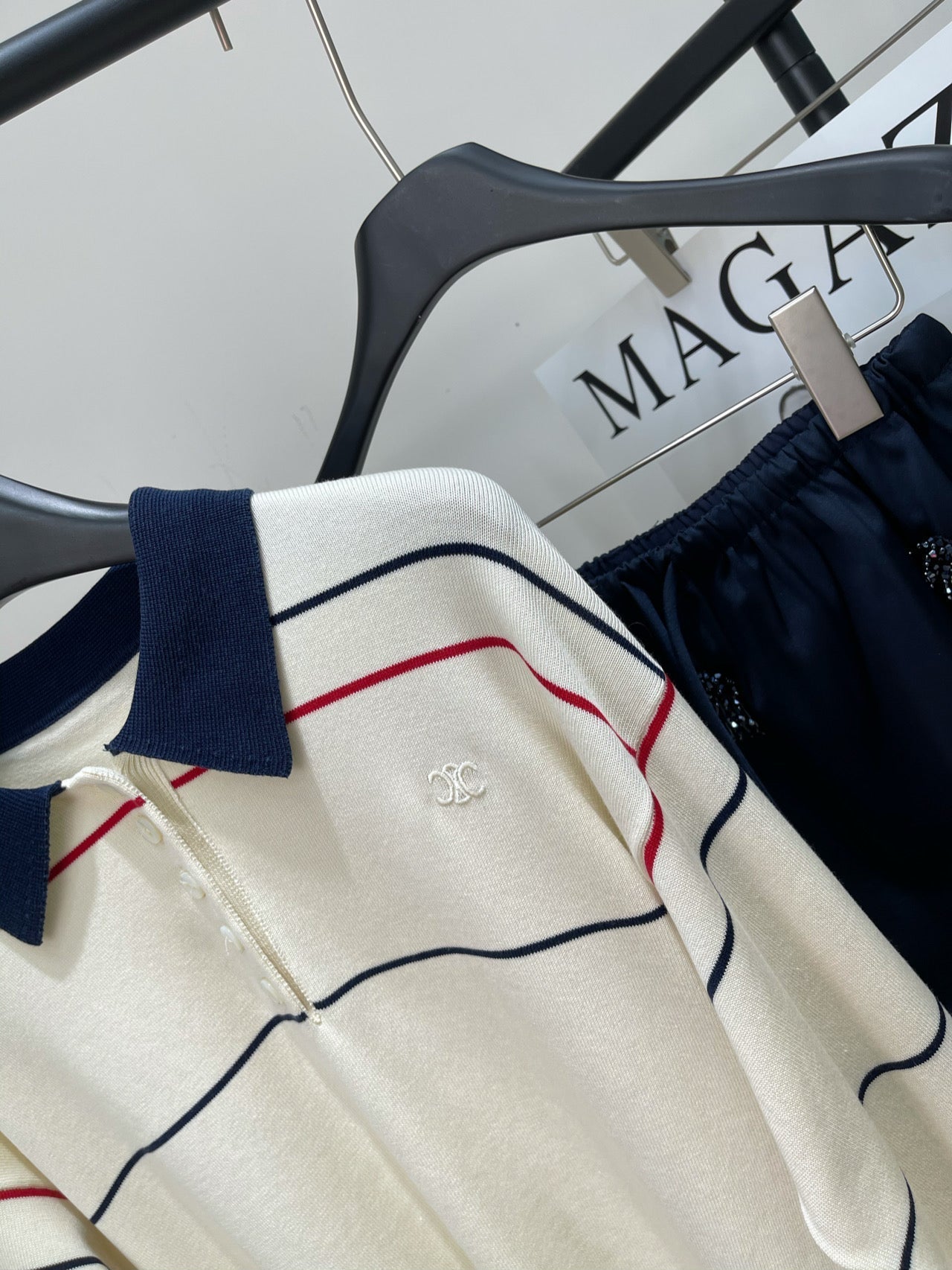 CELINE LONG-SLEEVE POLO SWEATER 275968