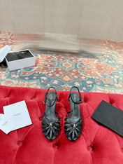 TRIOMPHE SANDAL 85 MM IN BLACK LAMBSKIN