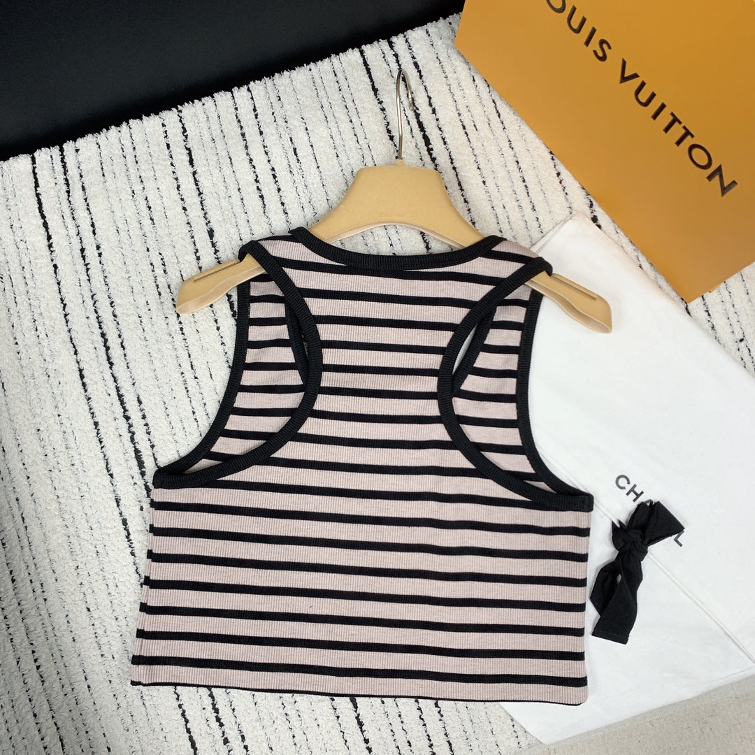 MIUMIU EMBROIDERED LOGO TANK TOP 274370
