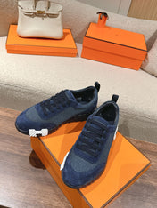 MAINLAND SNEAKER IN CLASSIC BLUE SUEDE AND BREATHABLE MESH FABRIC
