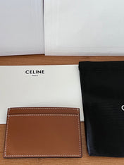 CELINE 25S CARD HOLDER CUIR TRIOMPHE 11 IN BROWN SHINY CALFSKIN