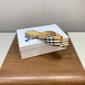 BURBERRY 26S SLIDES IN BEIGE PLAID FABRIC