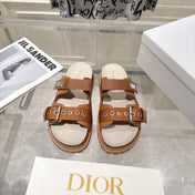 DIOR 26S SLIDES IN BROWN CANVAS