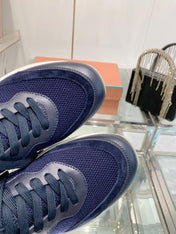 SNEAKER IN MIDNIGHT BLUE CANVAS MIX SUEDE WITH LAMBSKIN