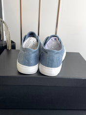 CHANEL 26S LOW TOP SNEAKERS IN NAVY BLUE CANVAS