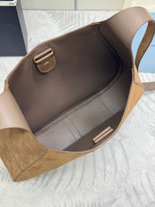 LARGE SHOULDER BAG 40 IN RUSSET BROWN SUEDE