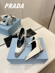 PRA BRUSHED PUMPS WHITE LAMBSKIN