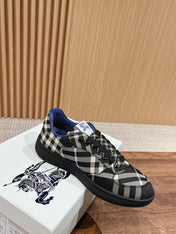 BURBERRY 26S SNEAKERS IN BLACK FABRIC PLAID