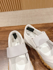 BALLET SHOES IN WHITE LAMBSKIN AND FABRIC ANTI-SLIP RUBBER SOLE