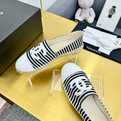 CC SLIP-ON 25S IN BLACK AND WHITE FABRIC WITH STRIPED PATTERN