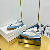 CHLOE 26S SKATE SNEAKERS IN WHITE AND BLUE CALFSKIN