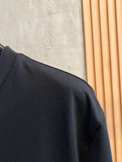 LV BLACK COTTON T-SHIRT EMBROIDERED LOGO 238862