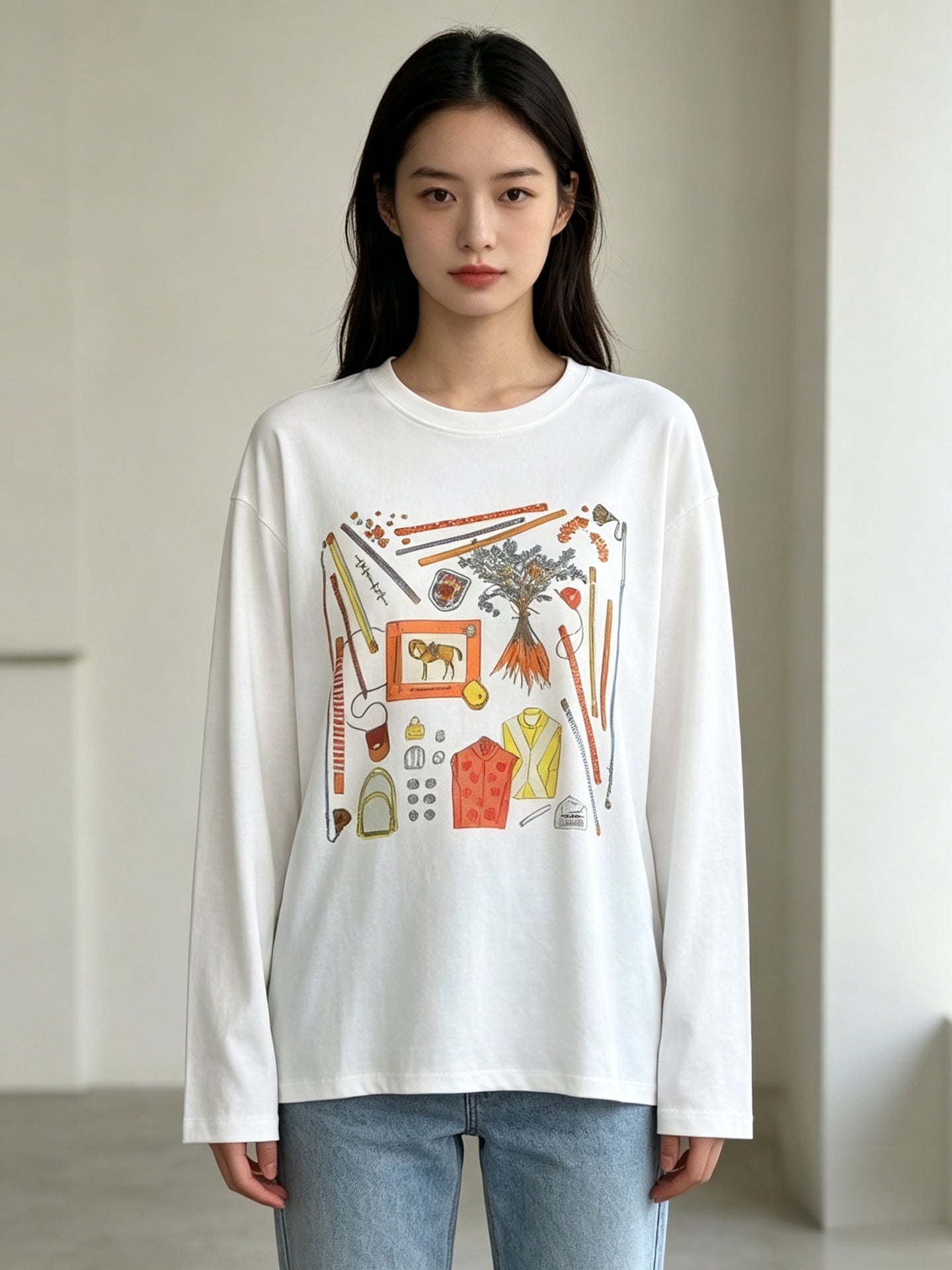 HERMES 26S LONG SLEEVE T-SHIRT 858