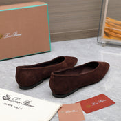 CLASSIC BALLET SHOES IN BROWN SUEDUE