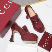 GG CLASSIC HIGH HEELS 110 IN DARK RED WITH LOGO PRINT