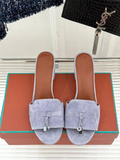 HIGH HEELS IN GREY SUEDE  AND LAMBSKIN