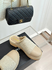 CC MULES 25SS 30 MM IN BEIGE LAMBSKIN MIX WOOL