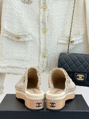 CC MULES 25SS 30 MM IN BEIGE LAMBSKIN MIX WOOL