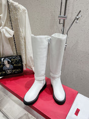 VALENTINO 25S KNEE-HIGH BOOTS IN WHITE CALFSKIN STYLE 9